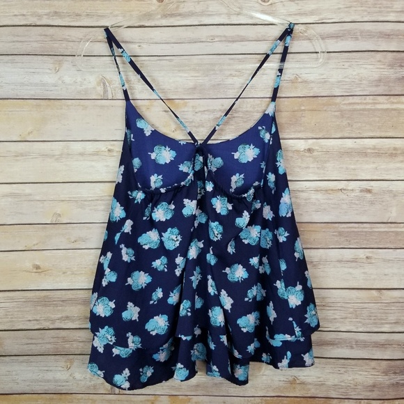 SoulCal & Co Flowy Rose Print Tank Top Size L - Picture 7 of 7